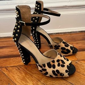 Zara Animal cheetah print and stud heels